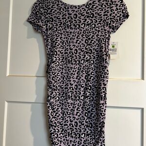 Leopard Print Purple Dress